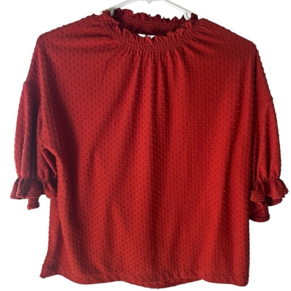 Madewell Red Textured Blouse